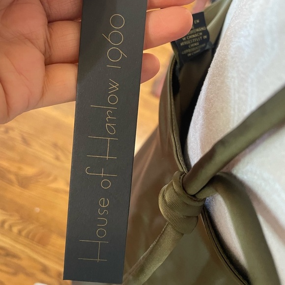 House of Harlow Olive Green braided-strap satin mini dress - NWT - Picture 8 of 8